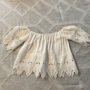 White off the shoulder crop top